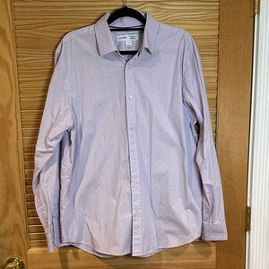 Old Navy Men's Lavender W/ Blue Polka Dots Button Down Shirt